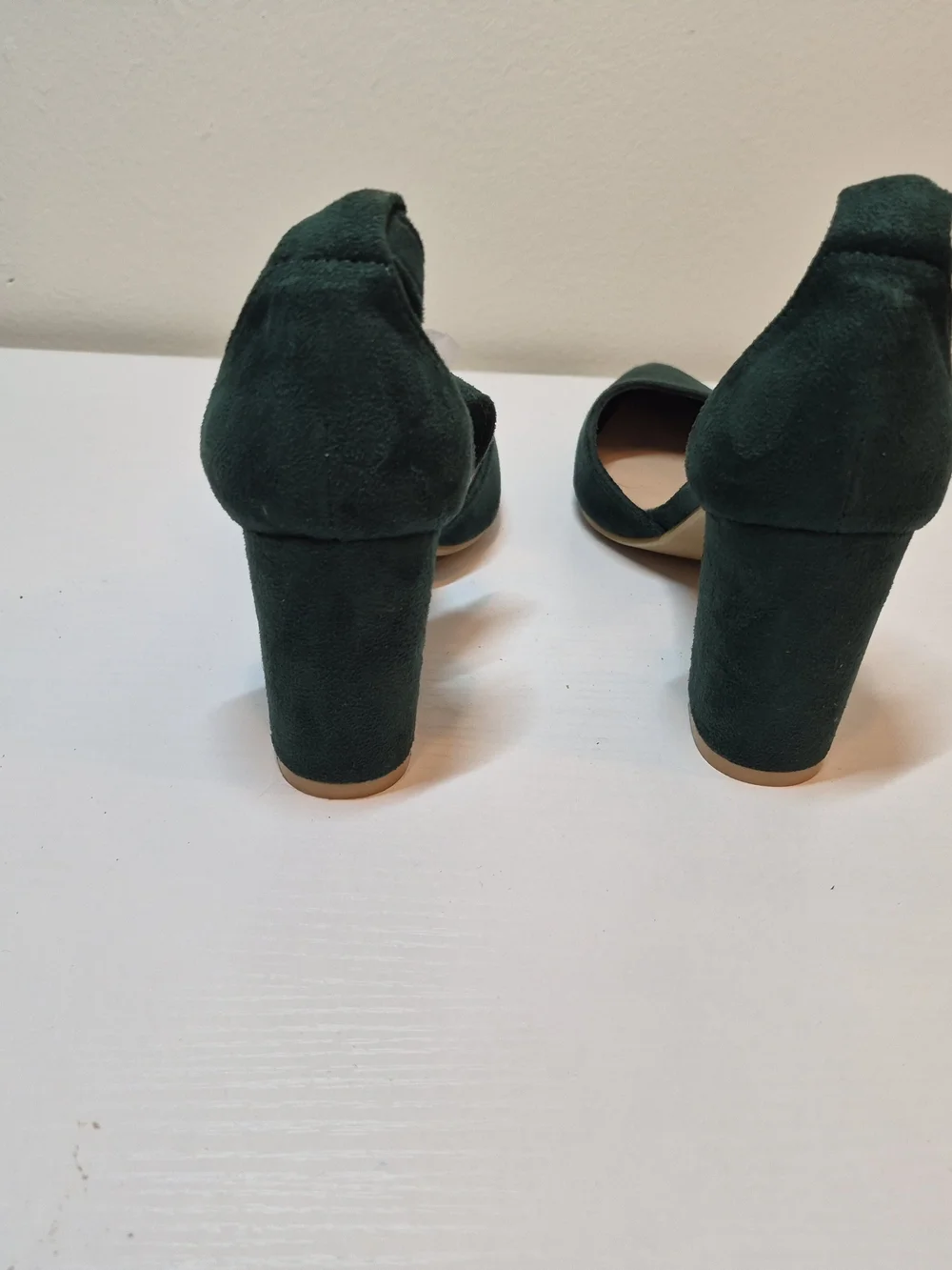 Women’s Pointed Block Heel Pumps in Dark Green
